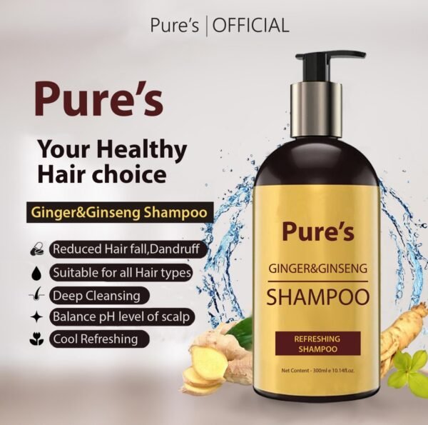 Pure’s Shampoo+Conditioner Ginger&Ginseng Organic Haircare Hair - Image 3