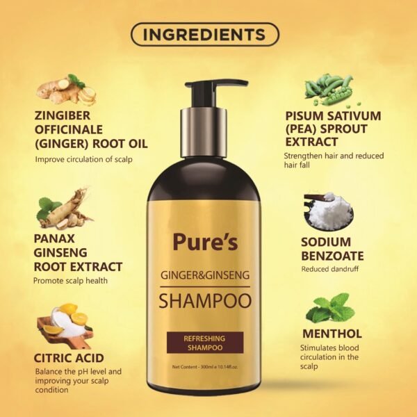Pure’s Shampoo Ginger&Ginseng Organic Haircare Hair Conditioner - Image 3