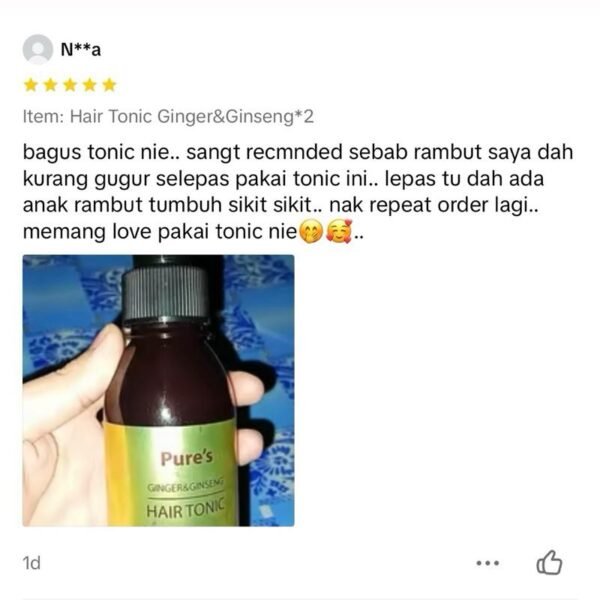 Pure’s Hair Tonic Ginger&Ginseng Organic Haircare hair loss product Koko Shampoo Conditioner Clean - Image 8