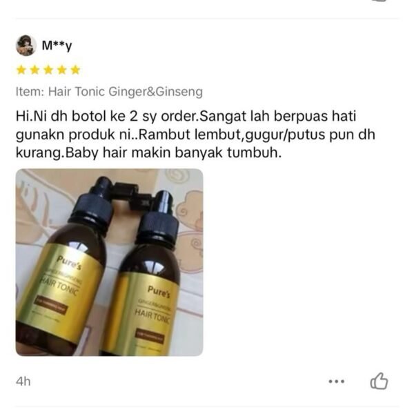 Pure’s Hair Tonic Ginger&Ginseng Organic Haircare hair loss product Koko Shampoo Conditioner Clean - Image 7
