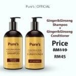 Pure’s Shampoo+Conditioner Ginger&Ginseng Organic Haircare Hair