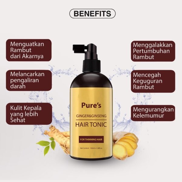 Pure’s Hair Tonic Ginger&Ginseng Organic Haircare hair loss product Koko Shampoo Conditioner Clean - Image 2